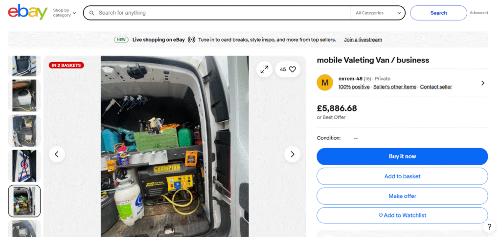 eBay Mobile Valeting Vans for Sale Image 2