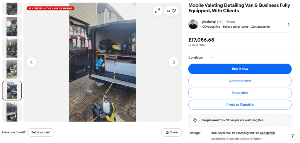 eBay Mobile Valeting Vans for Sale Image 4